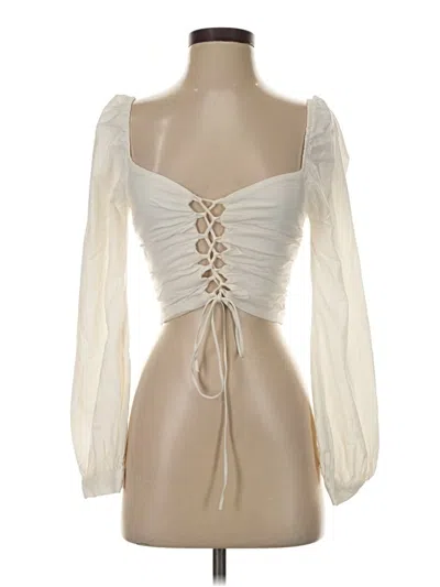 Pre-owned Blue Blush 3/4 Sleeve Blouse In Ivory