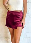 Blue Blush A-list Mini Skort In Red In Red