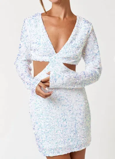 Blue Blush Always Celebrating Cut Out Dress In White