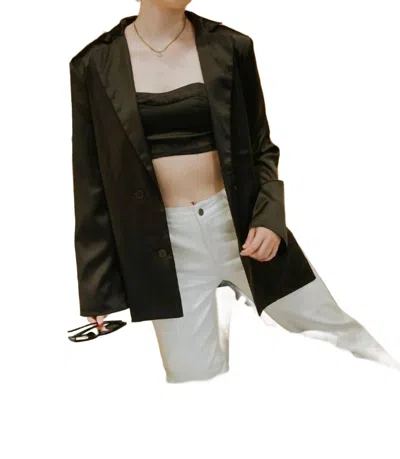 Blue Blush Block Him Blazer Set In Black In Green