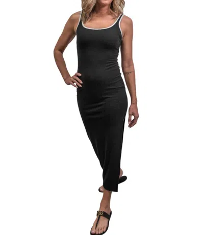 Blue Blush Brooklyn Black Maxi With Lined Contrast