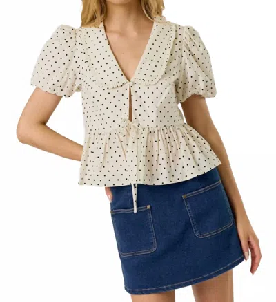 Blue Blush Cara Top In Beige In Neutral