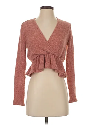 Pre-owned Blue Blush Cardigan Sweater In Brown
