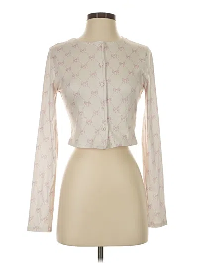 Pre-owned Blue Blush Cardigan Sweater In Ivory