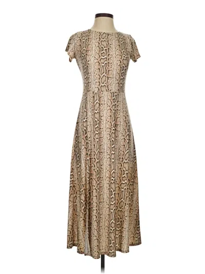 Pre-owned Blue Blush Casual Dress In Brown