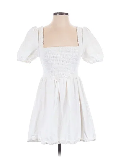 Pre-owned Blue Blush Casual Dress In White