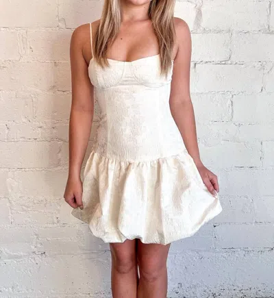 Blue Blush Frosted Feels Bubble Mini Dress In White