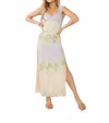 Blue Blush Garden Party Lace Floral Dress In Light Blue/yellow In Multi