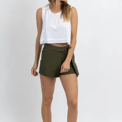 Blue Blush Gia Side Tie Skort In Olive In Green