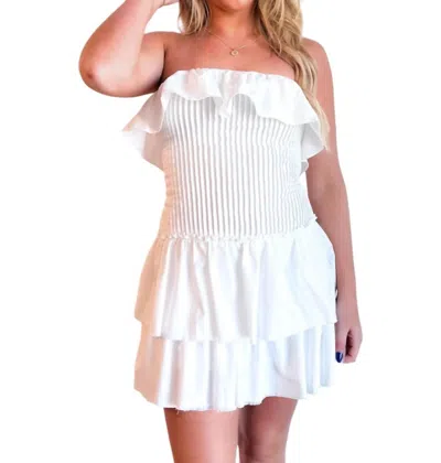 Blue Blush How Cute Mini Dress In Crisp White