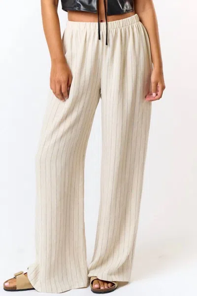 Blue Blush Lenore Linen Wide Leg Pants In White