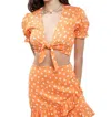 Blue Blush Let That Mango Skirt Set In Orange & White In Multi