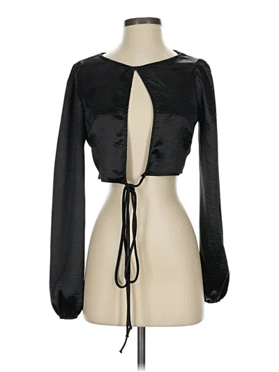 Pre-owned Blue Blush Long Sleeve Blouse In Black