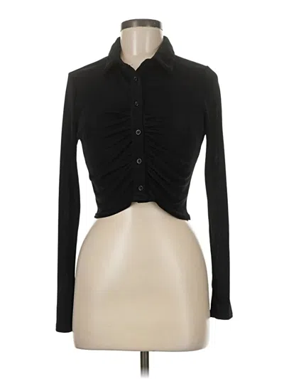 Pre-owned Blue Blush Long Sleeve Blouse In Black