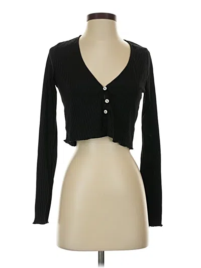 Pre-owned Blue Blush Long Sleeve Henley Shirt In Black