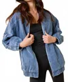 Blue Blush Oversized Jacket In Blue In Blue