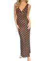 Blue Blush Polka Dot Passion Dress In Brown/ White In Brown