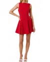 Blue Blush Rachel Low Back Skater Mini Dress In Red In Red