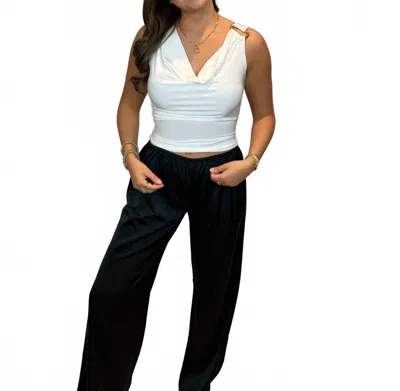 Blue Blush Sarai Cowl Neck Top In Off White