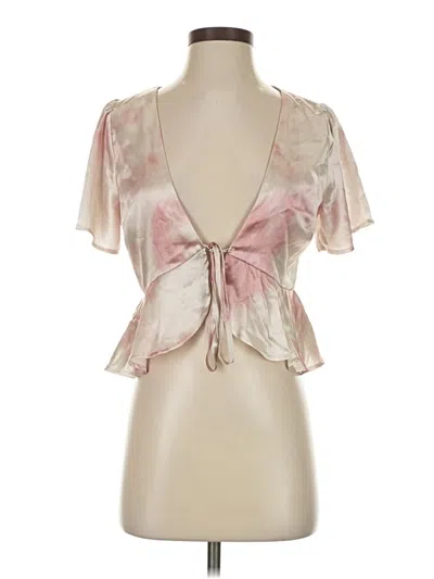 Pre-owned Blue Blush Short Sleeve Blouse In Pink