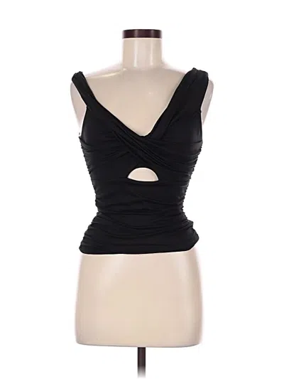 Pre-owned Blue Blush Sleeveless Top Black Strapless Neckline Tops