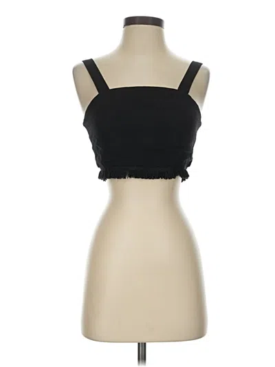 Pre-owned Blue Blush Sleeveless Top Black Strapless Neckline Tops