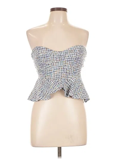 Pre-owned Blue Blush Sleeveless Top Blue Strapless Neckline Tops