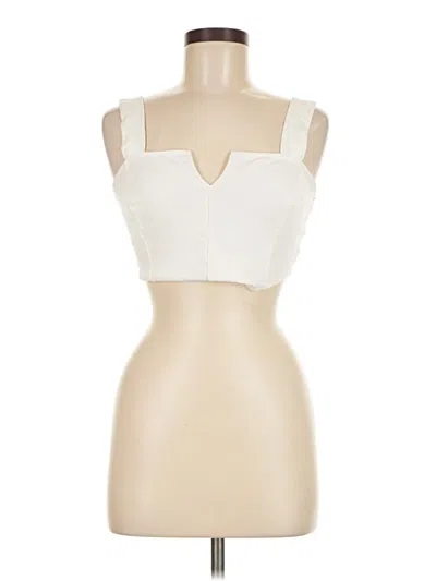 Pre-owned Blue Blush Sleeveless Top Ivory Strapless Neckline Tops In White