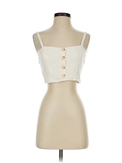 Pre-owned Blue Blush Sleeveless Top Ivory Sweetheart Neckline Tops In White