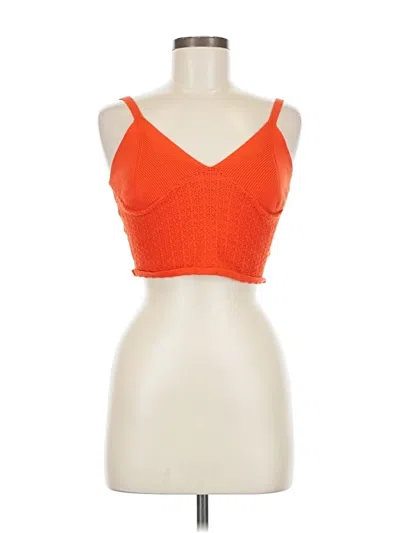 Pre-owned Blue Blush Sleeveless Top Orange Sweetheart Neckline Tops