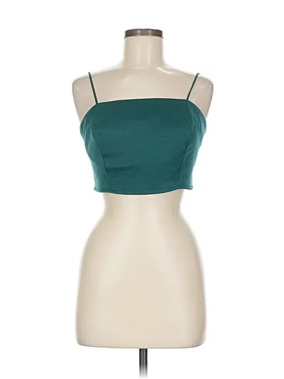 Pre-owned Blue Blush Sleeveless Top Teal Strapless Neckline Tops In Blue