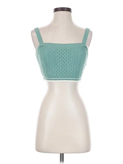 Pre-owned Blue Blush Sleeveless Top Teal Sweetheart Neckline Tops