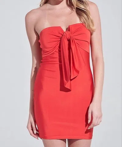 Blue Blush Strapless Mini Dress In Red In Pink