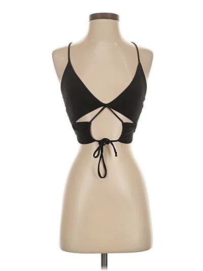 Pre-owned Blue Blush Tank Top Black Halter Neckline Tops