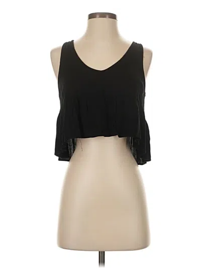 Pre-owned Blue Blush Tank Top Black Halter Neckline Tops