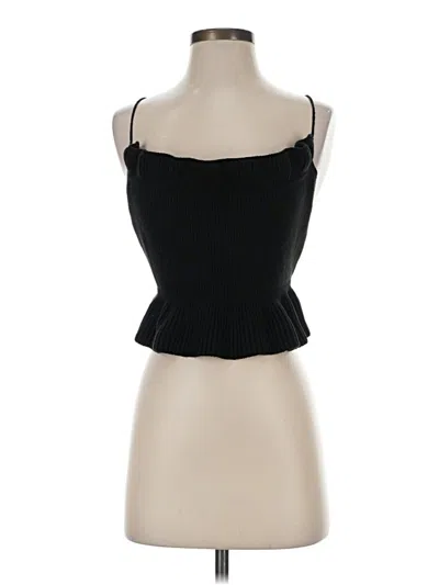 Pre-owned Blue Blush Tank Top Black Strapless Neckline Tops