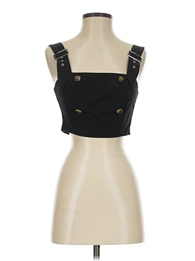 Pre-owned Blue Blush Tank Top Black Strapless Neckline Tops