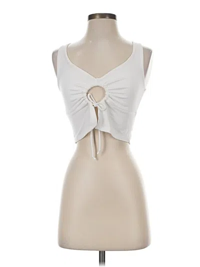 Pre-owned Blue Blush Tank Top Ivory Strapless Neckline Tops