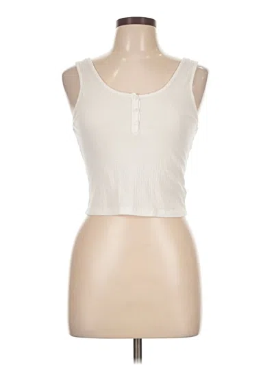 Pre-owned Blue Blush Tank Top Ivory Strapless Neckline Tops In White