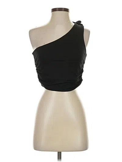 Pre-owned Blue Blush Tube Top Black One Shoulder Neckline Tops