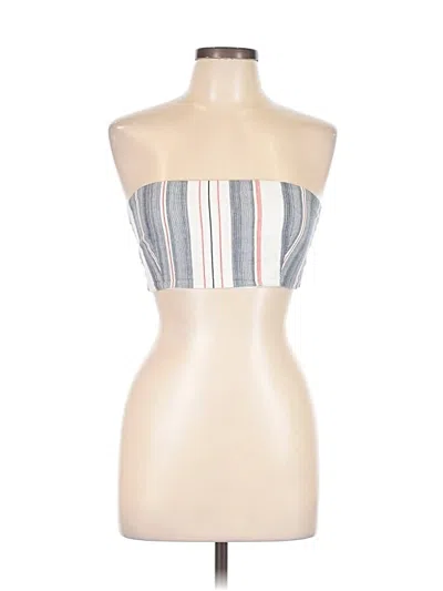 Pre-owned Blue Blush Tube Top Ivory Strapless Neckline Tops