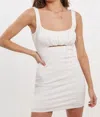 Blue Blush White Mini Dress In White