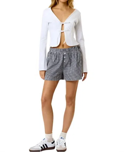 Blue Blush Women's Boxer Shorts In Checkered In Multi