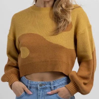 Blue Blush Yin Yang Sweater In Mustard In Yellow