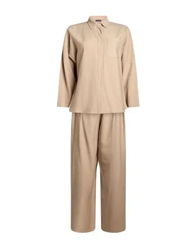 Blue Brothers Woman Co-ord Beige Size 4 Viscose, Polyester
