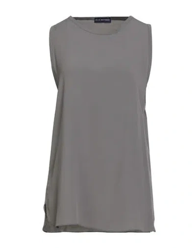 Blue Brothers Woman Top Grey Size 10 Acetate, Silk In Gray
