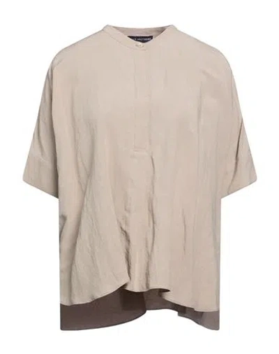 Blue Brothers Woman Top Taupe Size 6 Viscose, Linen In Neutral