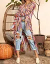 Blue Buttercup Multi Yarn Cardigan In Multi Color