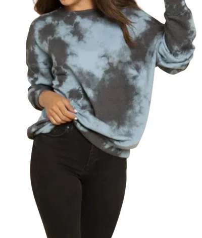 Blue Buttercup Tie Dye French Terry Top In Blue