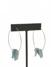 Blue Copper Women's Aquamarine Hoops In Multi In Blue